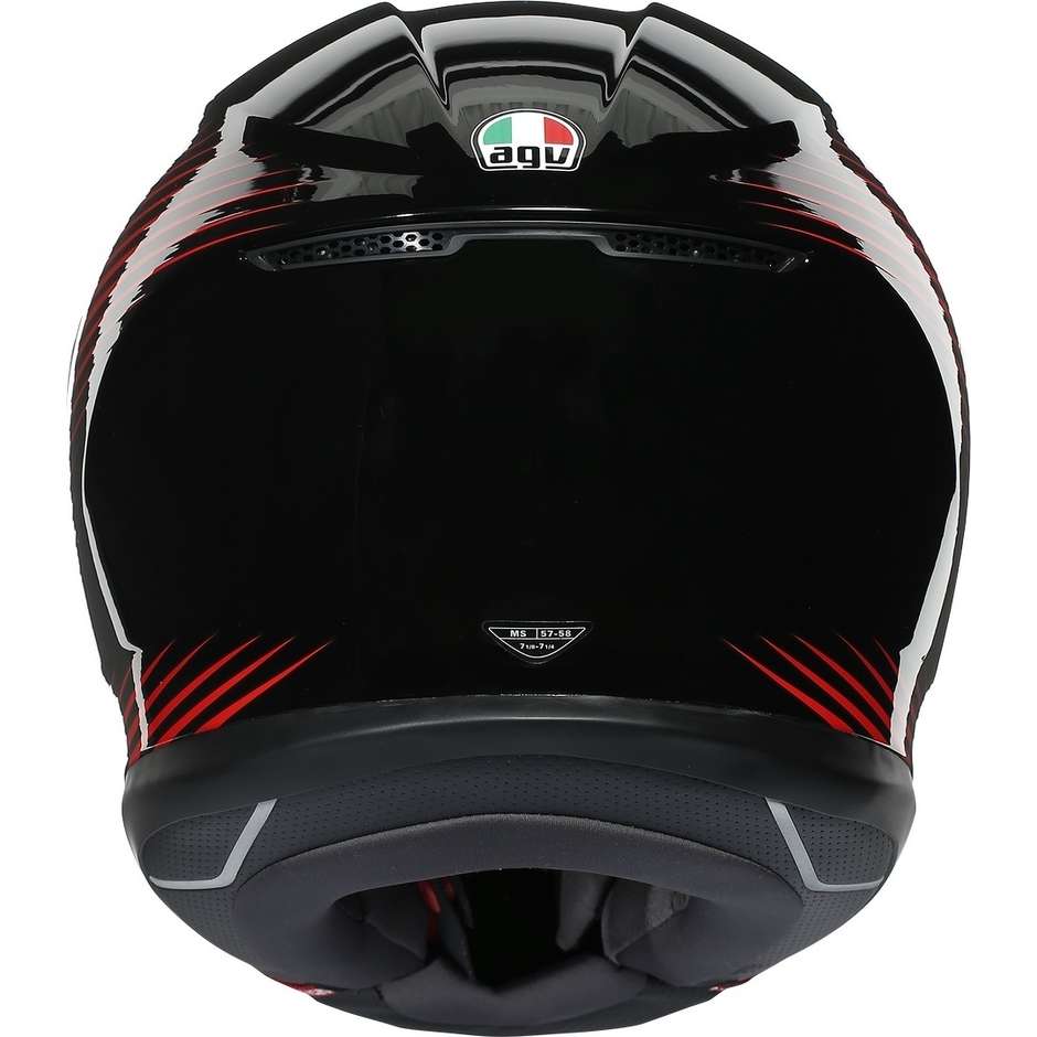 Full Face Helmet in Fiberglass AGV K6 Multi RUSH Black Red