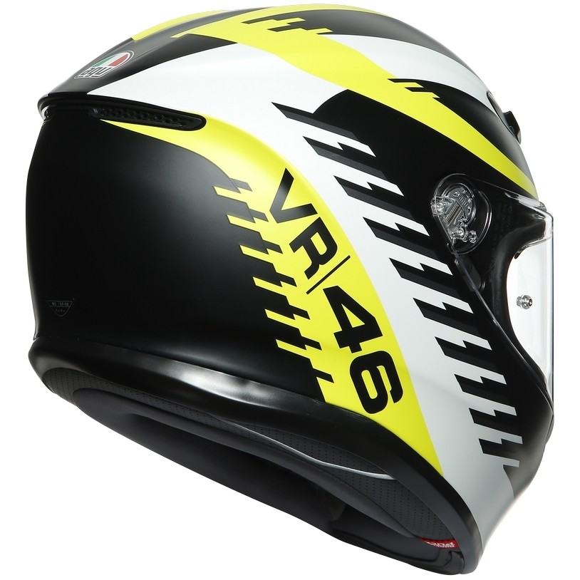 Full Face Helmet in Motorcycle Fiber AGV K6 Top RAPID 46 Matt Black White Yellow