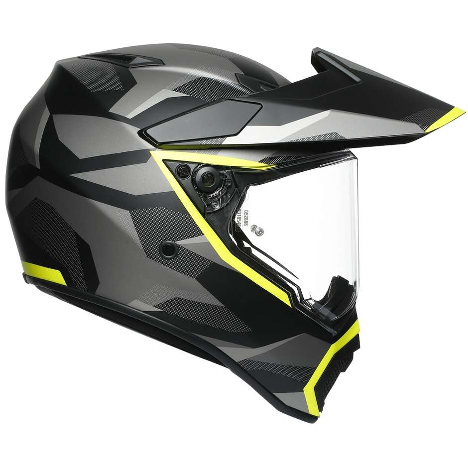 Full Face Helmet in Touring Motorcycle Fiber AGv AX9 Multi SIBERIA Matt Black Fluo Yellow