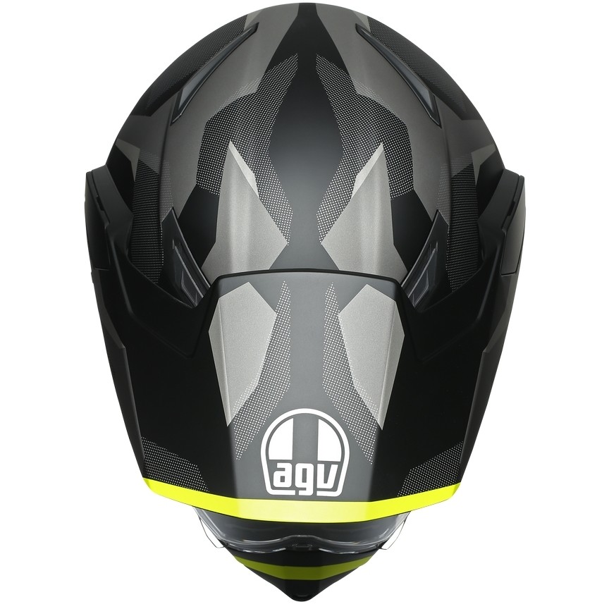 Full Face Helmet in Touring Motorcycle Fiber AGv AX9 Multi SIBERIA Matt Black Fluo Yellow