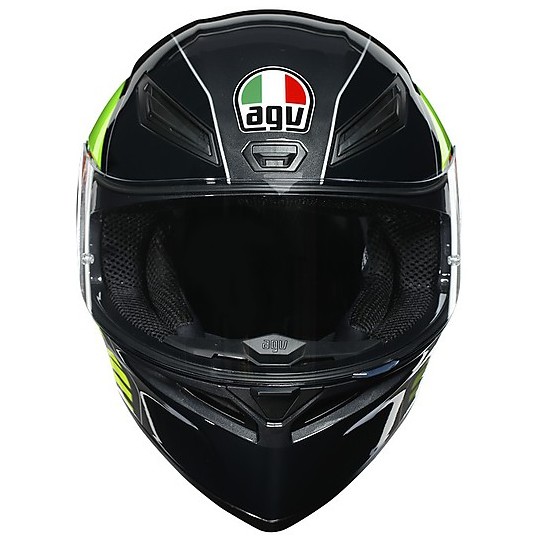 Full Face Helmet Moto Agv K-1 Multi POWER Gunmetal White Green