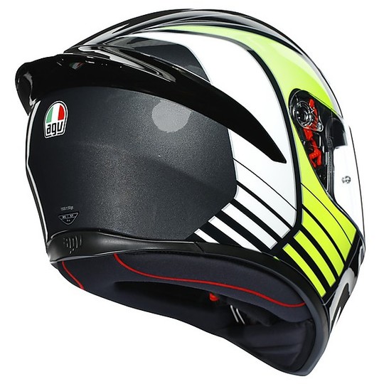Full Face Helmet Moto Agv K-1 Multi POWER Gunmetal White Green