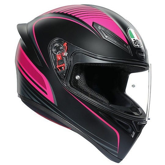 Full Face Helmet Moto Agv K-1 Multi WARMUP Black Pink