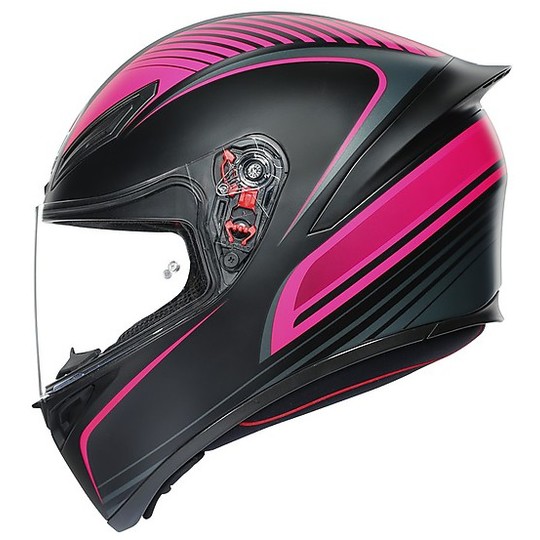 Full Face Helmet Moto Agv K-1 Multi WARMUP Black Pink