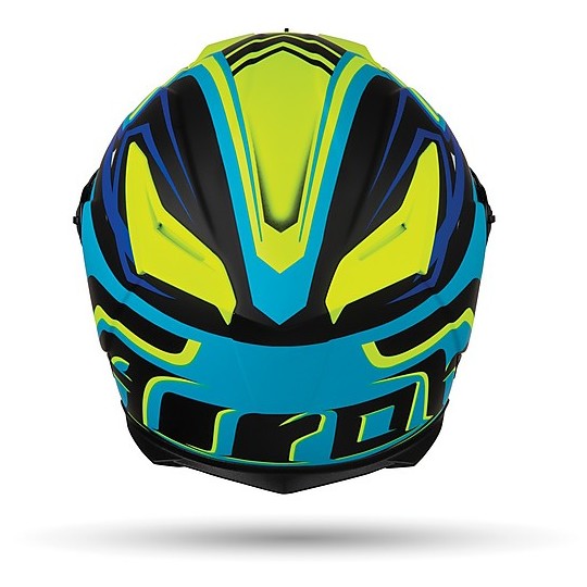 Full Face Helmet Moto Airoh GP 500 RIVAL Blue Yellow Matt