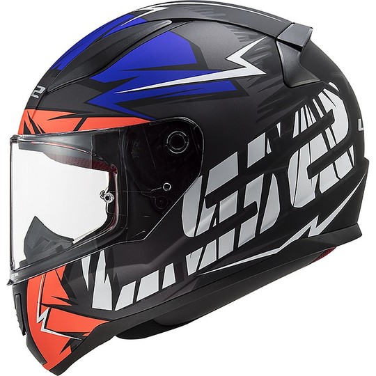 Full Face Helmet Moto Ls2 FF353 RAPID Chrome Orange Fluo Blue Matt