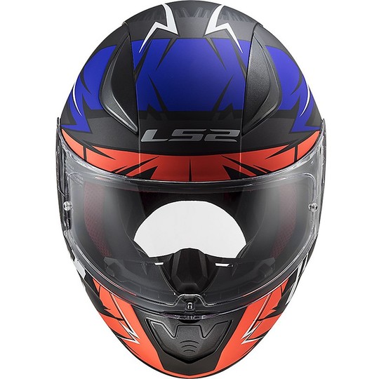 Full Face Helmet Moto Ls2 FF353 RAPID Chrome Orange Fluo Blue Matt