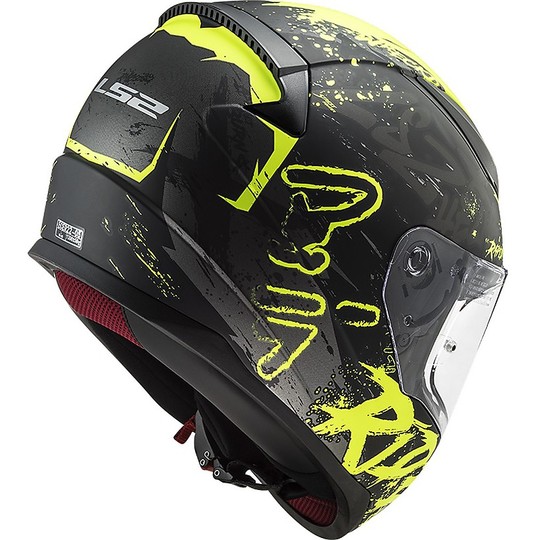 Full Face Helmet Moto Ls2 FF353 RAPID Naughty Black Yellow Fluo Matte