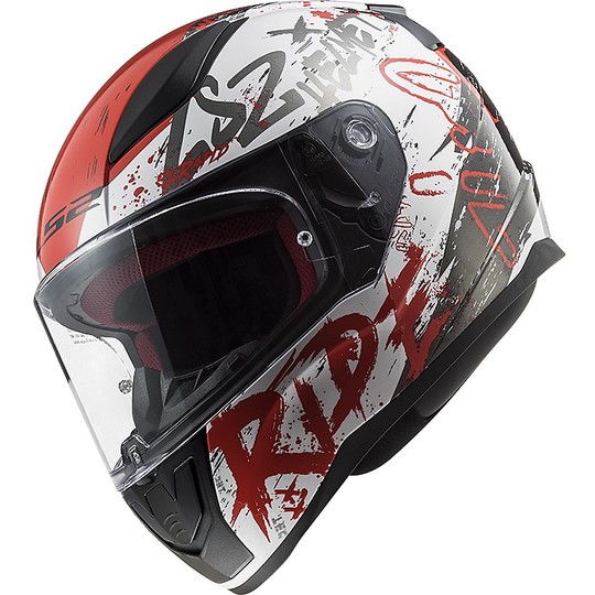 Full Face Helmet Moto Ls2 FF353 RAPID Naughty White Red