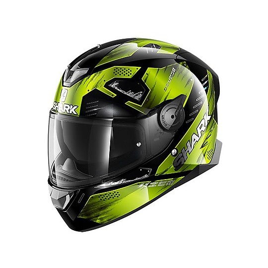 Full Face Helmet Moto Shark SKWAL 2.2 Venger Black Yellow Fluo