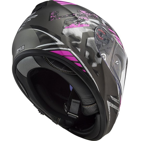 Full Face Helmet Motorcycle HPFC Ls2 FF397 VECTOR EVO Stencil Titanium Pink