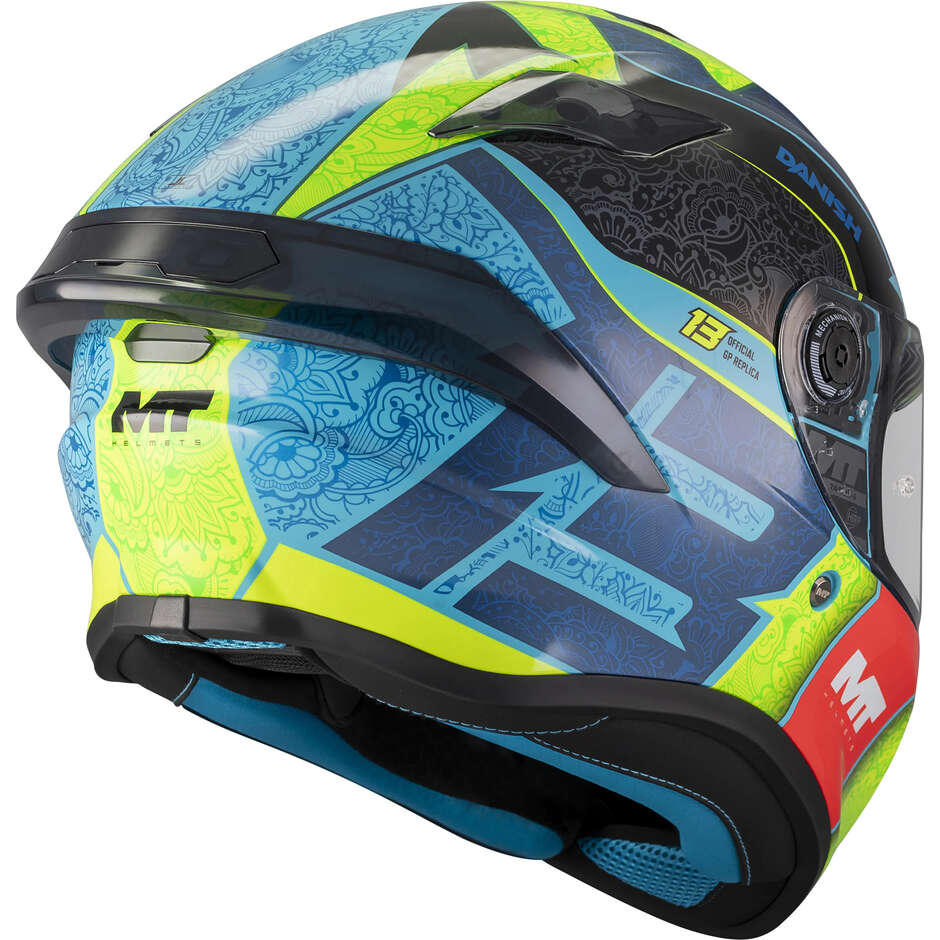 Full Face Helmet MT Helmets TARGO S DANISH 26 BRASIL C3 Replica Glossy Green
