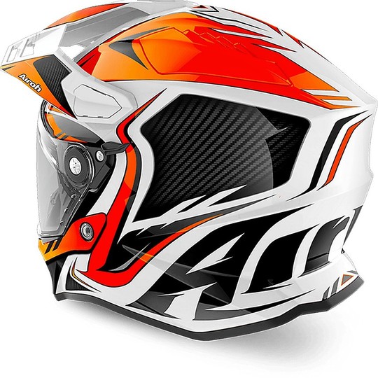 Full-Face Helmet ON-OFF Motorcycle Touring Airoh COMMANDER Carbon Orange Shiny