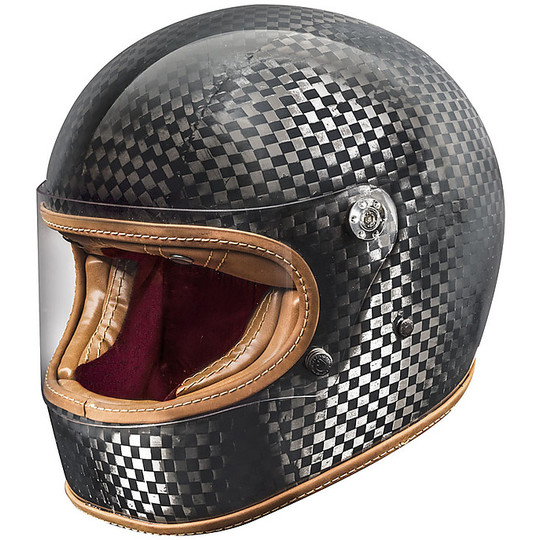 Full-face motorcycle helmet 70s style Premier Trophy Carbon Tech Limited Edition