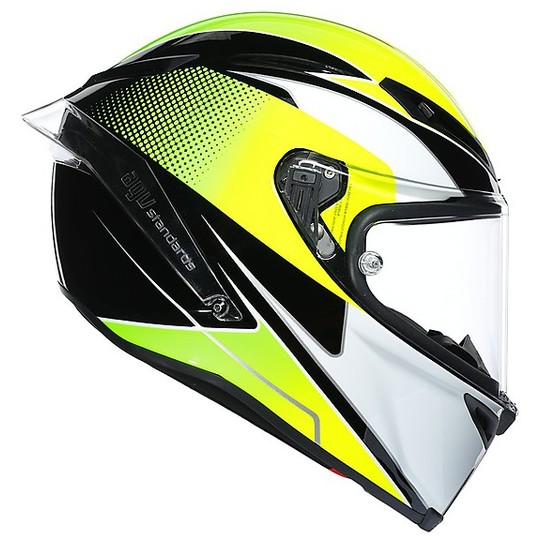Full Face Motorcycle Helmet AGV CORSA R Multi SUPERSPORT Black White Lime