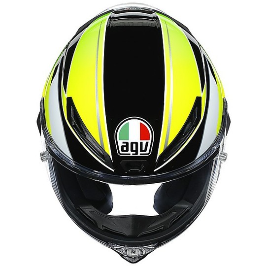 Full Face Motorcycle Helmet AGV CORSA R Multi SUPERSPORT Black White Lime