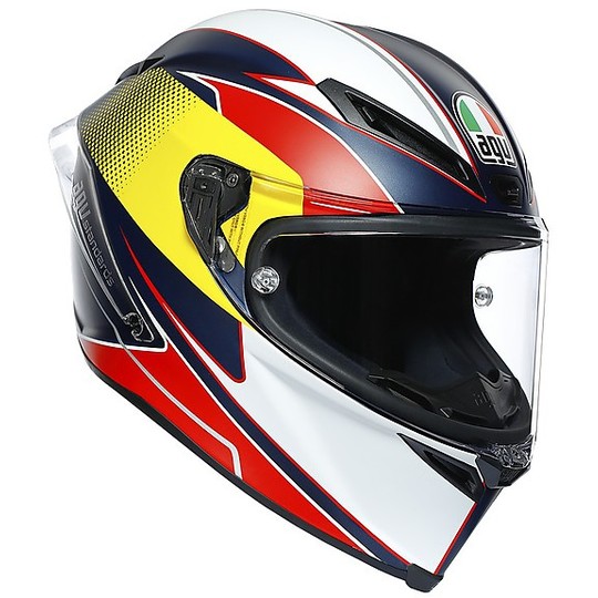 Full Face Motorcycle Helmet AGV CORSA R Multi SUPERSPORT Blue Red Yellow