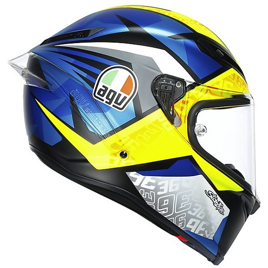 Full Face Motorcycle Helmet AGV CORSA R Replica MIR 2019 Blue Yellow
