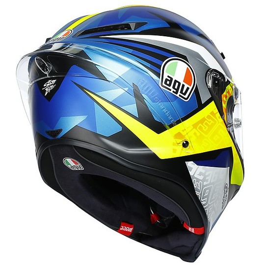 Full Face Motorcycle Helmet AGV CORSA R Replica MIR 2019 Blue Yellow