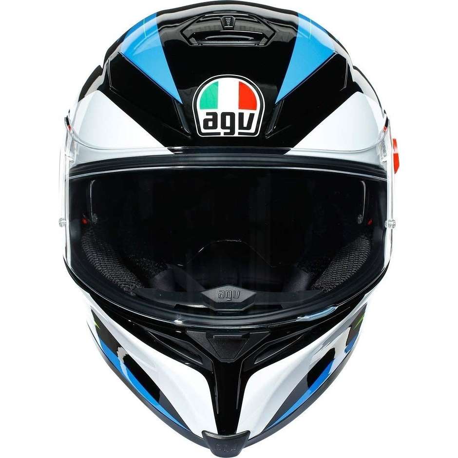 Full Face Motorcycle Helmet AGV K5 S Multi CORE Black Light Blue Yellow Fluo