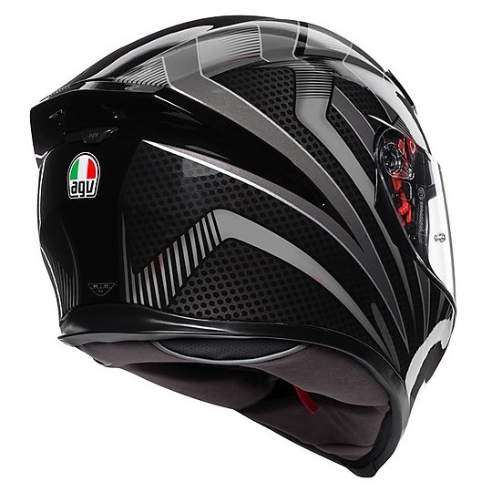 Full Face Motorcycle Helmet AGV K5 S Multi HURRICANE 2.0 Black Gray