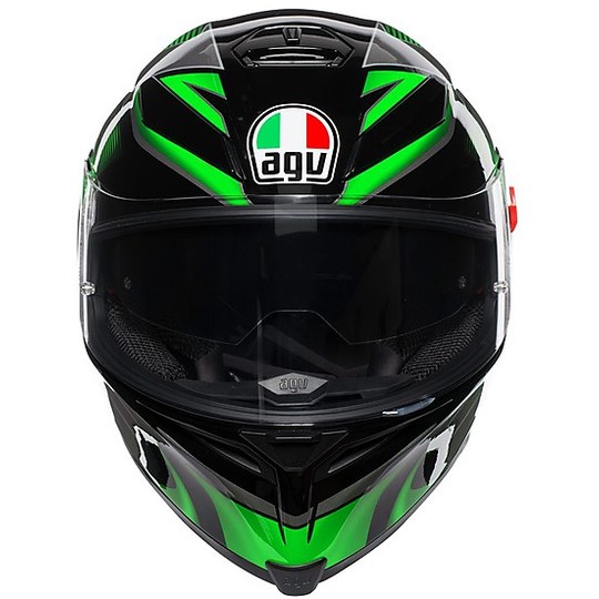 Full Face Motorcycle Helmet AGV K5 S Multi HURRICANE 2.0 Black Green