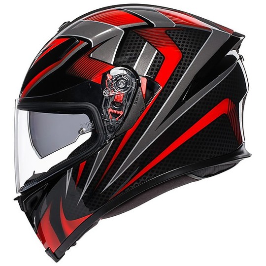 Full Face Motorcycle Helmet AGV K5 S Multi HURRICANE 2.0 Black Red