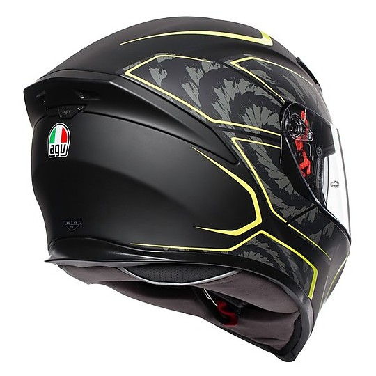 Full Face Motorcycle Helmet AGV K5 S Multi TORNADO Black Yellow Fluo