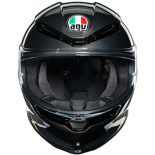 Full Face Motorcycle Helmet AGV K6 Multi MINIMAL Black Gunmetal Yellow Fluo