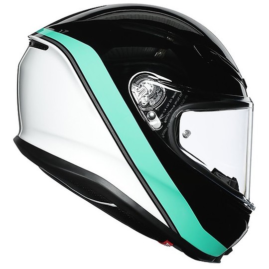 Full Face Motorcycle Helmet AGV K6 Multi MINIMAL Black White Water