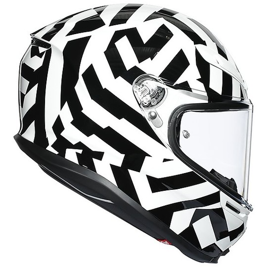 Full Face Motorcycle Helmet AGV K6 Multi SECRET Black White