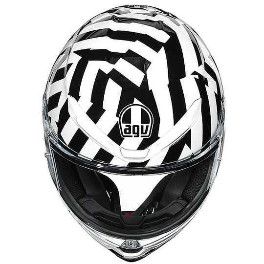 Full Face Motorcycle Helmet AGV K6 Multi SECRET Black White