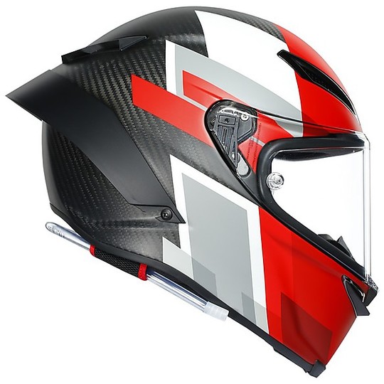 Full Face Motorcycle Helmet AGV PISTA GP RR Multi COMPETITION Carbon White Red FIM Approved