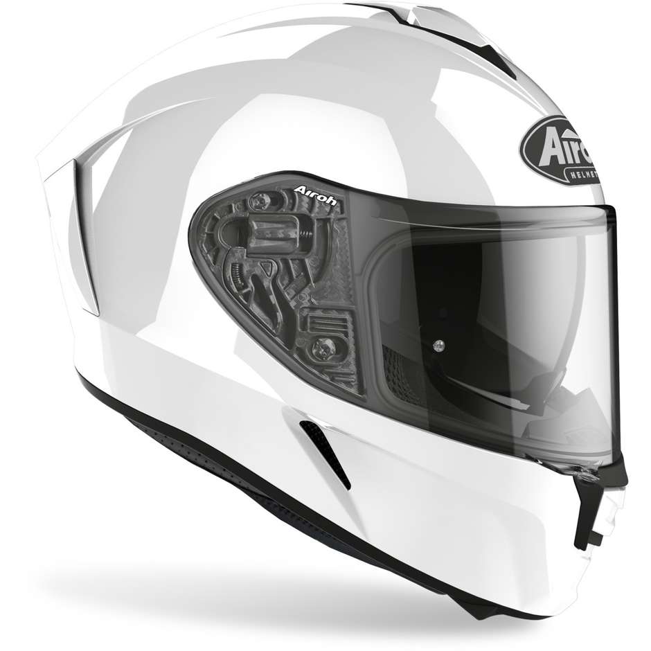 Full Face Motorcycle Helmet Double Visor Airoh SPARK Color Glossy White