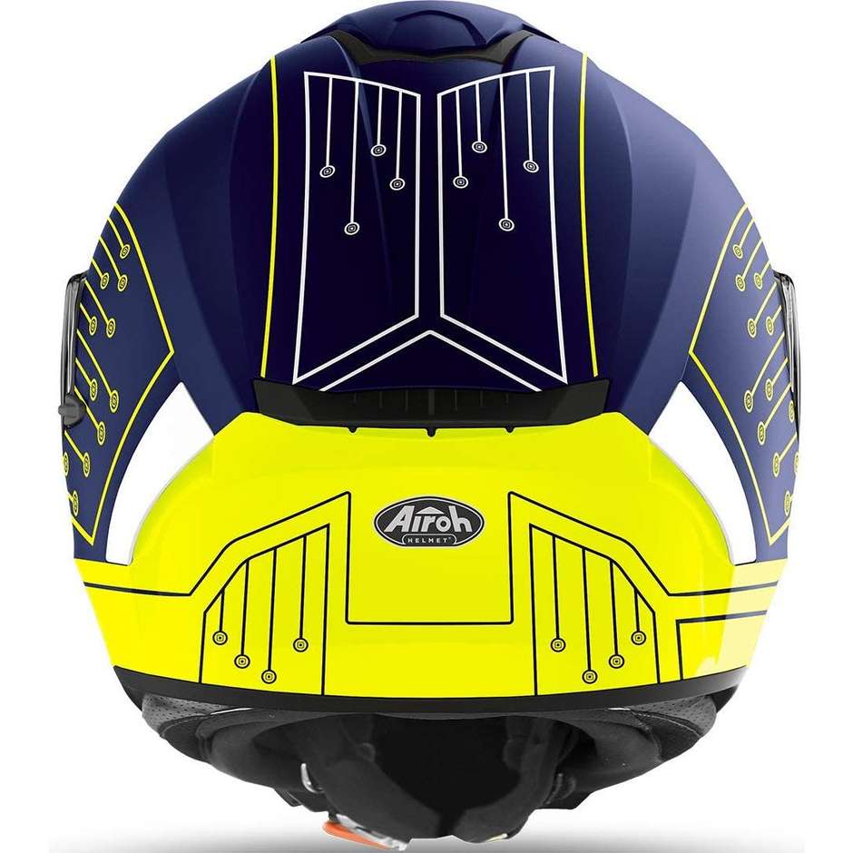Full Face Motorcycle Helmet Double Visor Airoh SPARK Cyrcuit Blue Matt