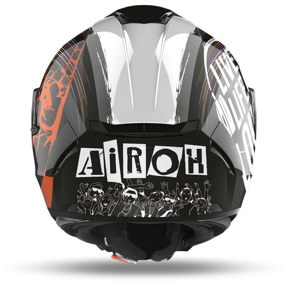 Full Face Motorcycle Helmet Double Visor Airoh SPARK Rock'n'Roll Glossy Black