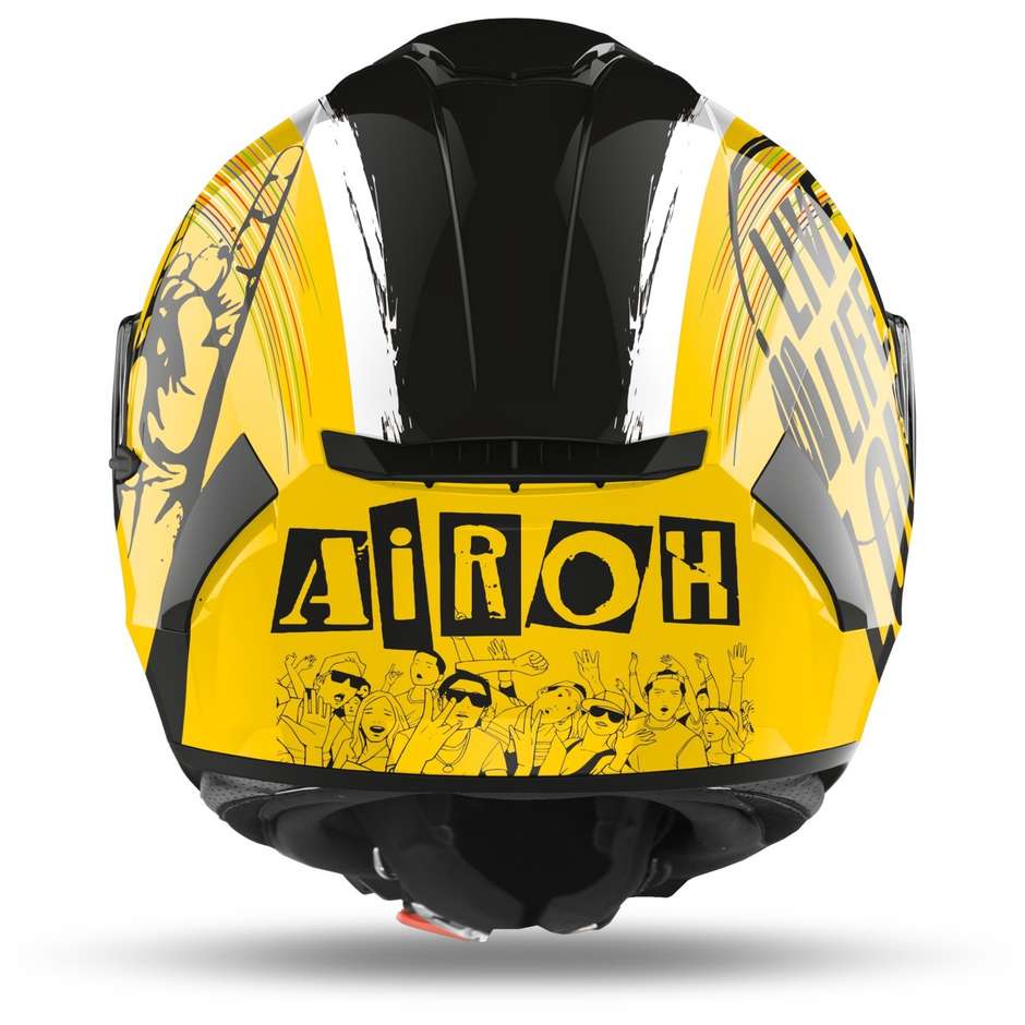 Full Face Motorcycle Helmet Double Visor Airoh SPARK Rock'n'Roll Gold Glossy