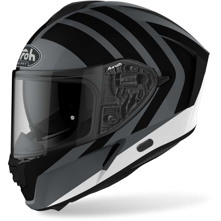 Full Face Motorcycle Helmet Double Visor Airoh SPARK Scale Gray Matt Black