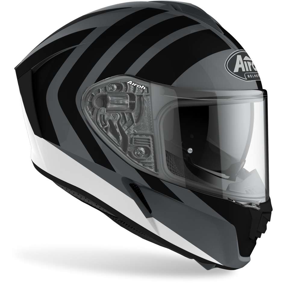 Full Face Motorcycle Helmet Double Visor Airoh SPARK Scale Gray Matt Black