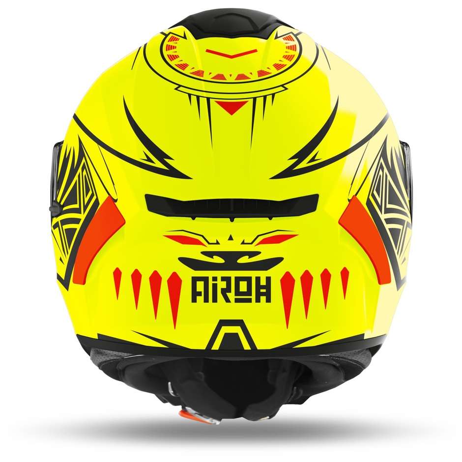 Full Face Motorcycle Helmet Double Visor Airoh SPARK Vibe Yellow Fluo Opaque