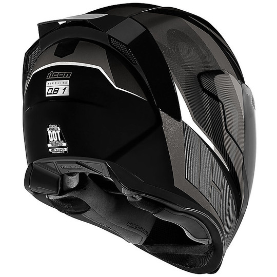 Full Face Motorcycle Helmet Double Visor Icon AIRFLITE QB1 Black