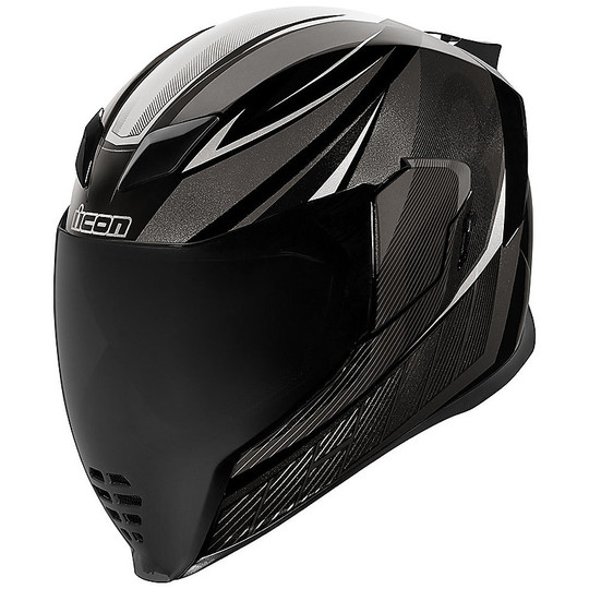 Full Face Motorcycle Helmet Double Visor Icon AIRFLITE QB1 Black