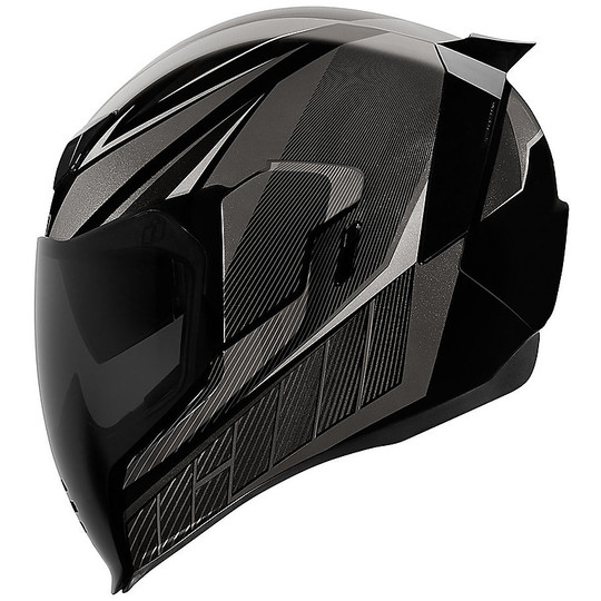 Full Face Motorcycle Helmet Double Visor Icon AIRFLITE QB1 Black