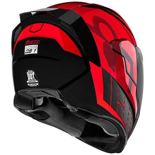 Full Face Motorcycle Helmet Double Visor Icon AIRFLITE QB1 Red