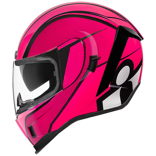 Full Face Motorcycle Helmet Double Visor Icon AIRFORM Conflux Pink
