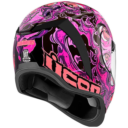 Full Face Motorcycle Helmet Double Visor Icon AIRFORM Innkeeper Pink