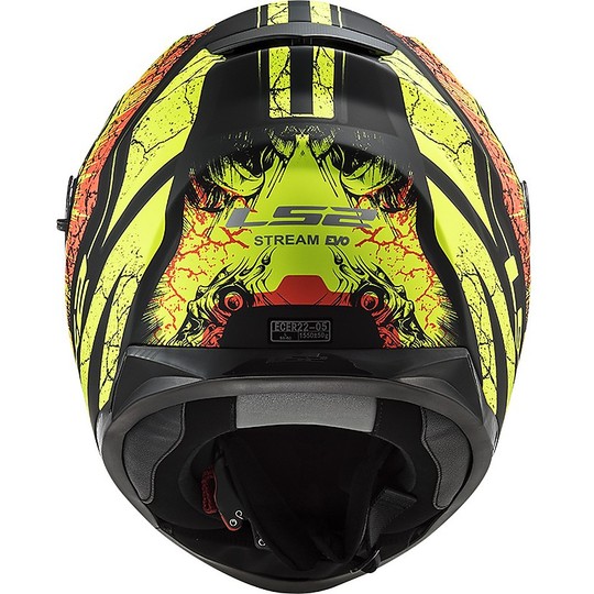 Full Face Motorcycle Helmet Double Visor Ls2 FF320 STREM EVO Throne Black Yellow Fluo Matte