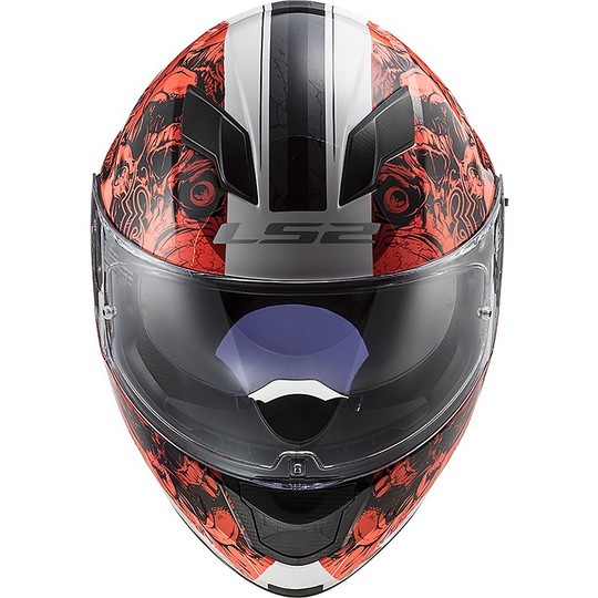Full Face Motorcycle Helmet Double Visor Ls2 FF320 STREM EVO Throne White Orange