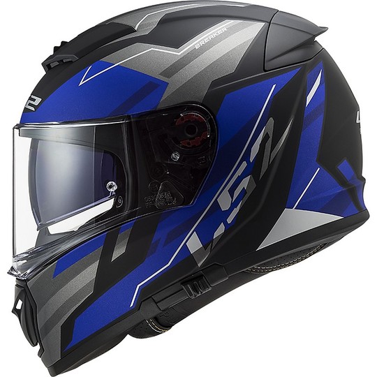Full Face Motorcycle Helmet Double Visor Ls2 FF390 BREAKER Beta Blue Matt
