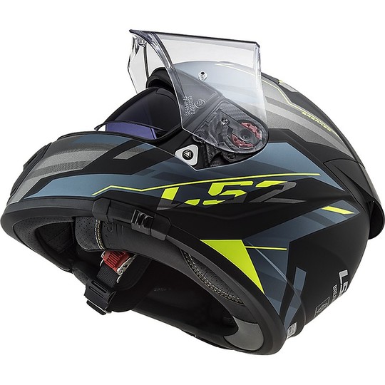 Full Face Motorcycle Helmet Double Visor Ls2 FF390 BREAKER Beta Cobalt Yellow Fluo Matte